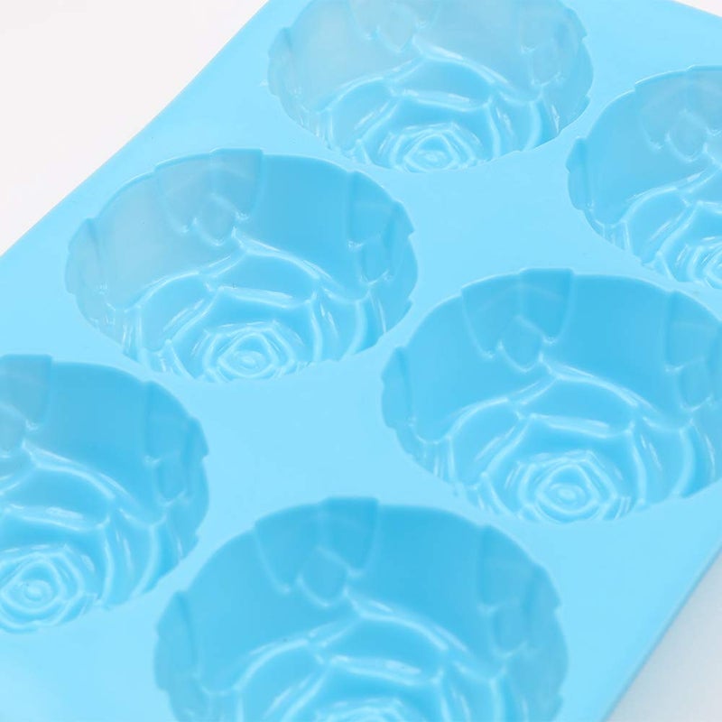 homEdge 6-Cavity Silicone Flowers Shaped Mold, Set of 3PCS Non Stick Silicone Jumbo Rose Mold for Candy Chocolate Jelly, Ice Cube â€“ Roses - Image 5